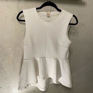 H&M White Peplum Top